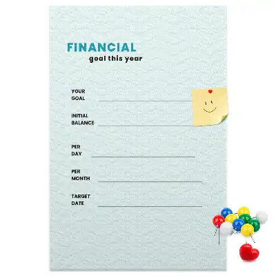 Wall cork memo board Budget planner