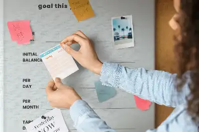 Wall cork memo board Budget planner