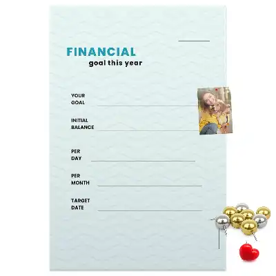 Wall cork memo board Budget planner