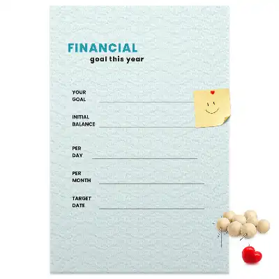 Wall cork memo board Budget planner