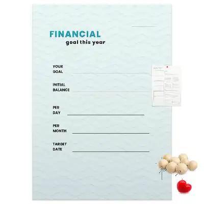Wall cork memo board Budget planner
