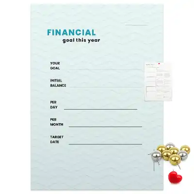Wall cork memo board Budget planner