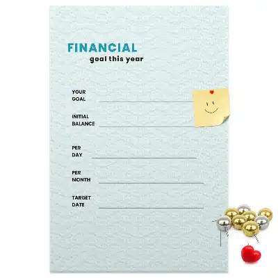 Wall cork memo board Budget planner