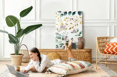 Wall cork memo board Floral pattern
