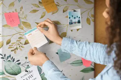 Wall cork memo board Floral pattern