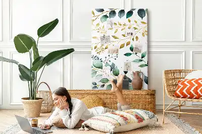 Wall cork memo board Floral pattern