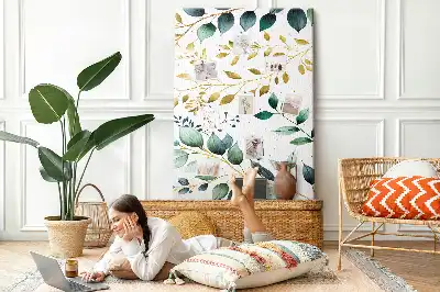 Wall cork memo board Floral pattern