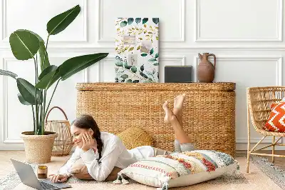 Wall cork memo board Floral pattern