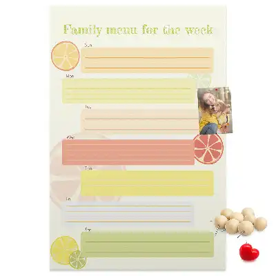 Cork pin board Menu planner