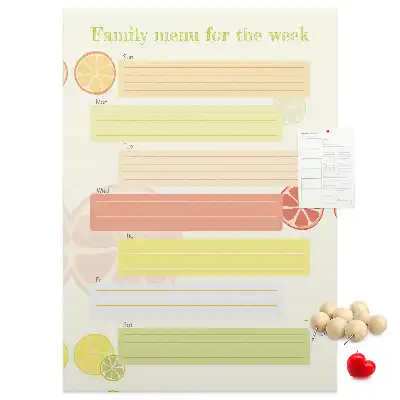 Cork pin board Menu planner