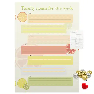 Cork pin board Menu planner
