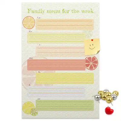 Cork pin board Menu planner