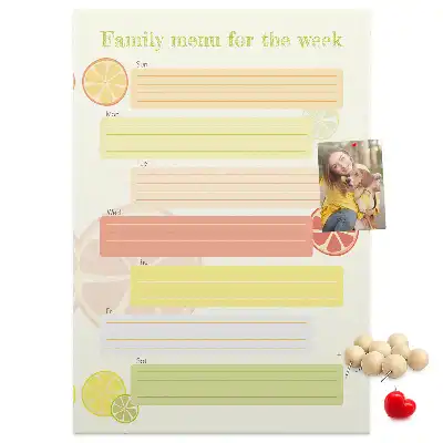 Cork pin board Menu planner