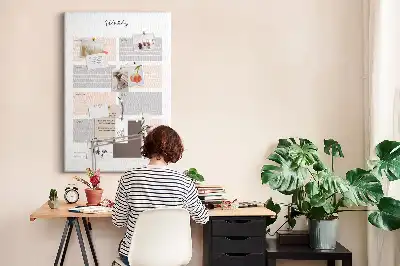 Wall cork memo board Weekly planner