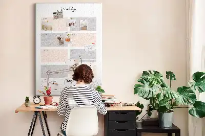 Wall cork memo board Weekly planner