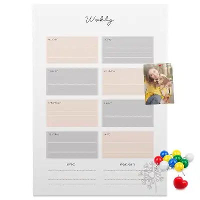 Wall cork memo board Weekly planner
