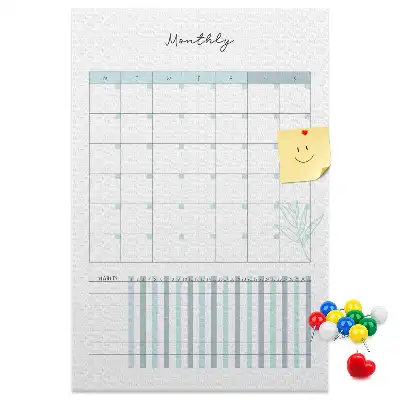Cork pin board Monthly planner