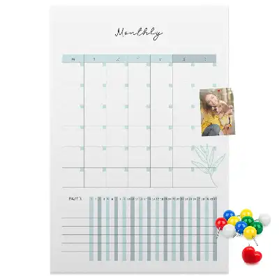 Cork pin board Monthly planner