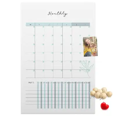 Cork pin board Monthly planner