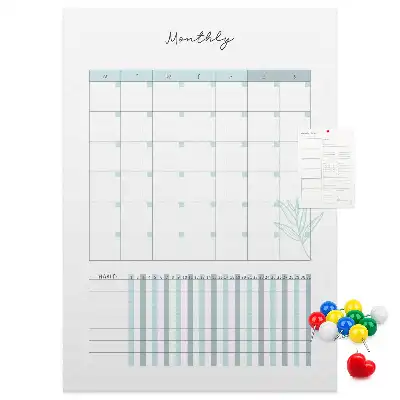 Cork pin board Monthly planner
