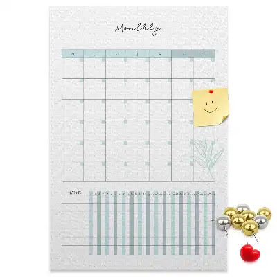 Cork pin board Monthly planner