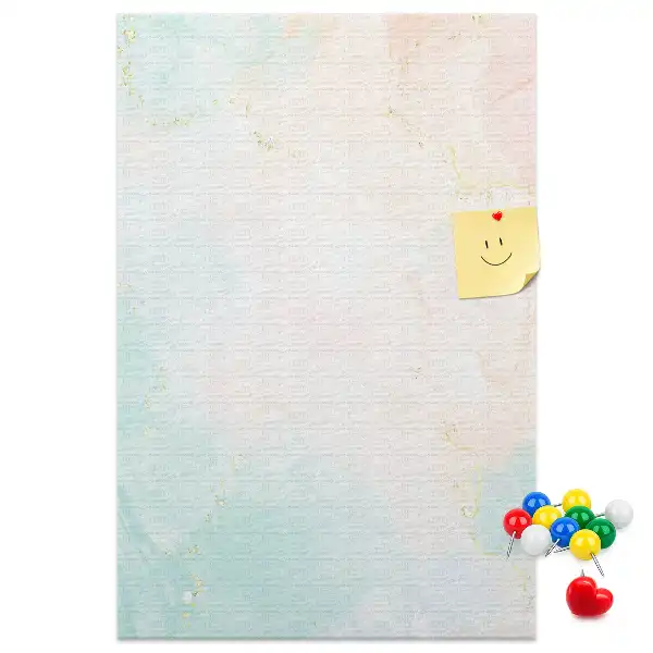 Cork Note Board with Pastel Abstract Design