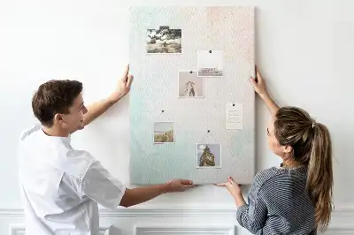 Cork Note Board with Pastel Abstract Design