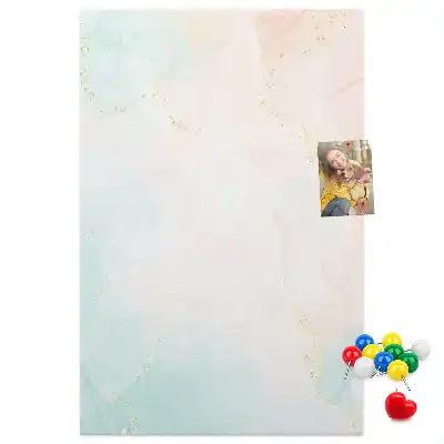 Cork Note Board with Pastel Abstract Design
