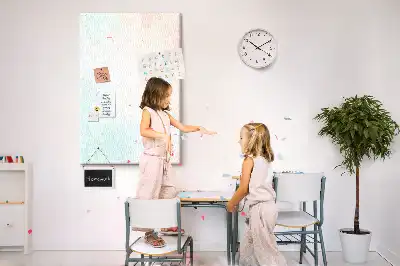 Cork Note Board with Pastel Abstract Design