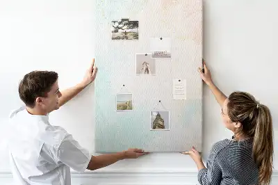 Cork Note Board with Pastel Abstract Design