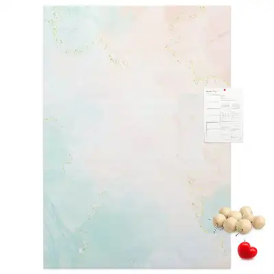Cork Note Board with Pastel Abstract Design