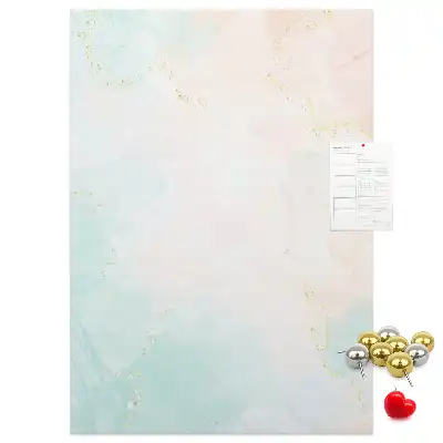 Cork Note Board with Pastel Abstract Design