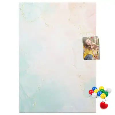 Cork Note Board with Pastel Abstract Design