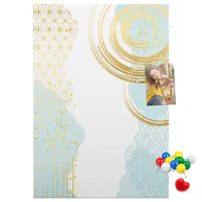 with a decorative abstract motif
