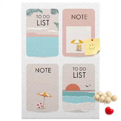 Cork Note Board Notes from the summer