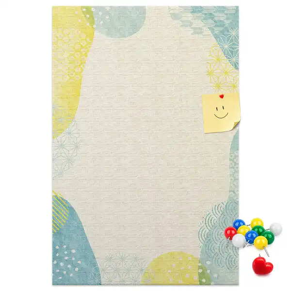 Wall cork memo board with decorative border