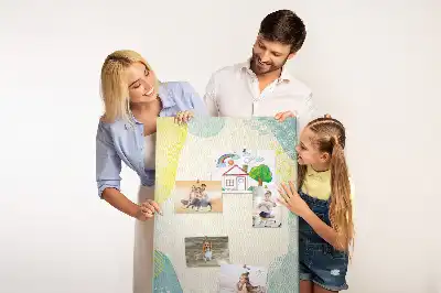 Wall cork memo board with decorative border