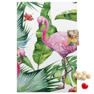 Cork Note Board Wild flamingo nature