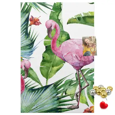 Cork Note Board Wild flamingo nature
