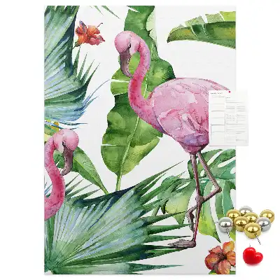 Wild Flamingo Nature Cork Note Board