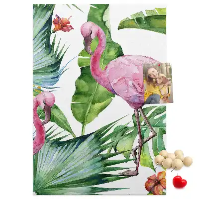 Wild Flamingo Nature Cork Note Board
