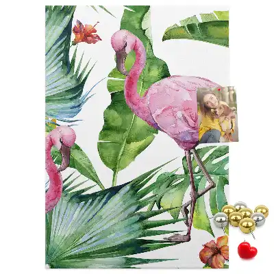 Cork Note Board Wild flamingo nature