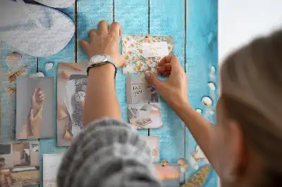 Wall cork memo board Shells on wood