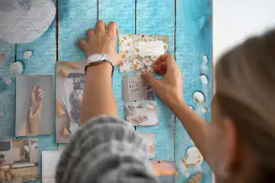 Wall cork memo board Shells on wood
