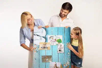 Wall cork memo board Shells on wood