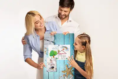 Wall cork memo board Shells on wood