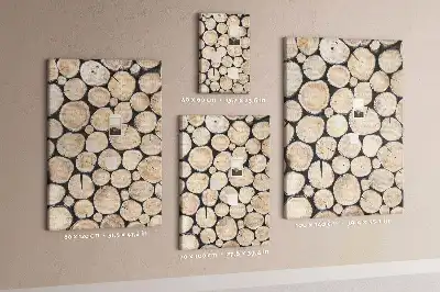 Cork pin board with wooden stumps