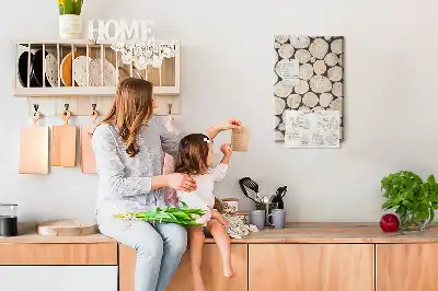 Cork pin board with wooden stumps