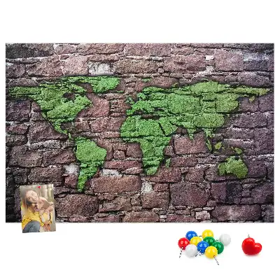 World Map Cork Memo Board