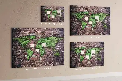 World Map Cork Memo Board
